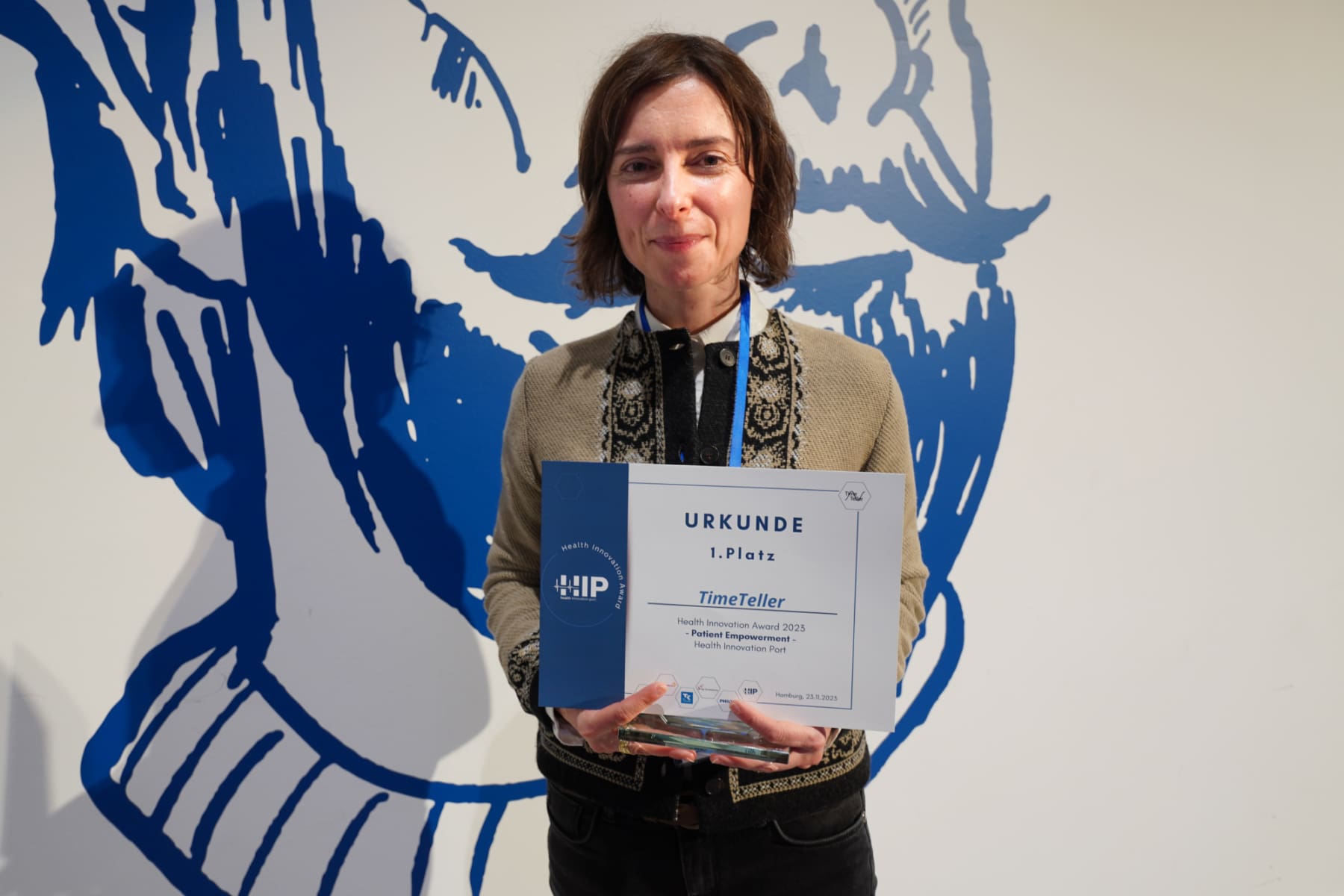 Angela Relógio von TimeTeller, Gewinnerin des Health Innovation Award 2023.