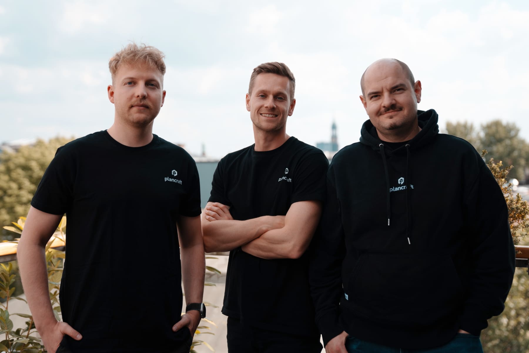 Die Gründer von plancraft Alexander Noll (CPO), Julian Wiedenhaus (CEO) und Richard Keil (CTO).